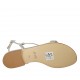Sandalo da donna con fibbia in pelle laminata argento tacco 1 - Misure disponibili: 32