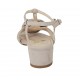 Sandale pour femmes avec courroie et fleur en daim gris talon 3 - Pointures disponibles:  32