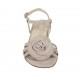 Sandale pour femmes avec courroie et fleur en daim gris talon 3 - Pointures disponibles:  32
