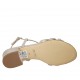 Sandale pour femmes avec courroie et fleur en daim gris talon 3 - Pointures disponibles:  32