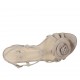 Sandale pour femmes avec courroie et fleur en daim gris talon 3 - Pointures disponibles:  32