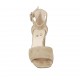 Zapato abierto con cinturon al tobillo para mujer en gamuza beis tacon 5 - Tallas disponibles:  45