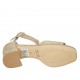 Zapato abierto con cinturon al tobillo para mujer en gamuza beis tacon 5 - Tallas disponibles:  45