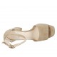 Zapato abierto con cinturon al tobillo para mujer en gamuza beis tacon 5 - Tallas disponibles:  45