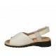 Sandalo da donna con chiusure velcro in pelle beige e stampata taupe zeppa 3 - Misure disponibili: 43