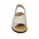 Sandale pour femmes avec fermetures velcro en cuir beige et imprimé taupe talon compensé 3 - Pointures disponibles:  33, 43
