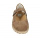 Scarpa da donna con cinturino in camoscio traforato marrone tacco 3 - Misure disponibili: 33, 34, 43, 44, 45