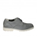 Scarpa casual stringata da uomo in nabuk grigio