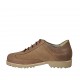 Zapato deportivo con cordones para hombre en piel y piel perforada marron - Tallas disponibles:  46, 48, 49