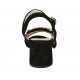 Sandale pour femmes avec courroie, chaîne et franges en daim noir talon 5 - Pointures disponibles:  32, 33