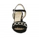 Sandale pour femmes avec courroie, chaîne et franges en daim noir talon 5 - Pointures disponibles:  32, 33