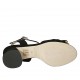 Sandalia para mujer con cinturon, cadena y flecos en gamuza negra tacon 5 - Tallas disponibles:  32, 33