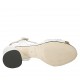 Sandalia para mujer con cinturon, cadena y flecos en piel blanca tacon 5 - Tallas disponibles:  32