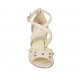 Zapato abierto para mujer en piel color desnudo con cinturon cruzado y tachuelas tacon 7 - Tallas disponibles:  42, 43