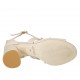 Zapato abierto para mujer en piel color desnudo con cinturon cruzado y tachuelas tacon 7 - Tallas disponibles:  42, 43