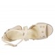 Zapato abierto para mujer en piel color desnudo con cinturon cruzado y tachuelas tacon 7 - Tallas disponibles:  42, 43