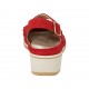Sandalo da donna con elastici e plantare estraibile in camoscio rosso zeppa 4 - Misure disponibili: 33, 34, 43