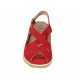 Sandalo da donna con elastici e plantare estraibile in camoscio rosso zeppa 4 - Misure disponibili: 43