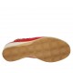 Sandalo da donna con elastici e plantare estraibile in camoscio rosso zeppa 4 - Misure disponibili: 33, 34, 43