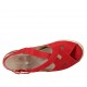Sandalo da donna con elastici e plantare estraibile in camoscio rosso zeppa 4 - Misure disponibili: 33, 34, 43