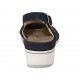 Woman's sandal with elastic bands and removable insole in blue suede wedge heel 4 - Available sizes:  34