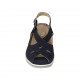 Woman's sandal with elastic bands and removable insole in blue suede wedge heel 4 - Available sizes:  34