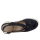 Woman's sandal with elastic bands and removable insole in blue suede wedge heel 4 - Available sizes:  34