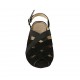Woman's sandal with elastic bands and removable insole in black suede wedge heel 4 - Available sizes:  33