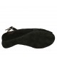 Woman's sandal with elastic bands and removable insole in black suede wedge heel 4 - Available sizes:  33