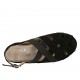 Woman's sandal with elastic bands and removable insole in black suede wedge heel 4 - Available sizes:  33