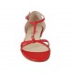 Zapato abierto para mujer con hebillas ajustables en piel roja tacon 1 - Tallas disponibles:  33, 43, 44
