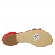Zapato abierto para mujer con hebillas ajustables en piel roja tacon 1 - Tallas disponibles:  33, 43, 44