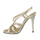 Sandalo da donna con plateau in pelle platino tacco 11 - Misure disponibili: 43