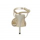 Sandalo da donna con plateau in pelle platino tacco 11 - Misure disponibili: 43