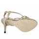 Sandalo da donna con plateau in pelle platino tacco 11 - Misure disponibili: 43