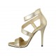 Zapato abierto con plataforma y cremallera en piel laminada platino tacon 11 - Tallas disponibles:  43, 45, 46
