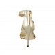 Zapato abierto con plataforma y cremallera en piel laminada platino tacon 11 - Tallas disponibles:  43, 45, 46