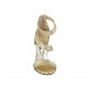 Chaussure ouverte avec plateforme et fermeture éclair en cuir lamé platine talon 11 - Pointures disponibles:  43, 45, 46