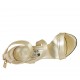 Chaussure ouverte avec plateforme et fermeture éclair en cuir lamé platine talon 11 - Pointures disponibles:  43, 45, 46