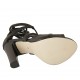 Zapato abierto para mujer con plataforma y cordones en piel negra tacon 11 - Tallas disponibles:  34, 42, 43