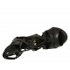 Zapato abierto para mujer con plataforma y cordones en piel negra tacon 11 - Tallas disponibles:  34, 42, 43
