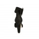 Scarpa aperta da donna con fibbia alla caviglia e plateau in camoscio nero tacco 11 - Misure disponibili: 32, 43