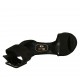 Zapato abierto para mujer con hebilla al tobillo y plataforma en gamuza negra tacon 11 - Tallas disponibles:  43