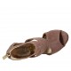 Scarpa aperta da donna con cerniera e plateau in camoscio grigio glicine tacco 11 - Misure disponibili: 31