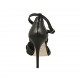Woman's open shoe with crossed strap and platform in black leather heel 11 - Available sizes:  46