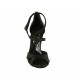 Zapato abierto para mujer con cinturon cruzado y plataforma en piel negra tacon 11 - Tallas disponibles:  46