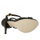 Zapato abierto para mujer con cinturon cruzado y plataforma en piel negra tacon 11 - Tallas disponibles:  46