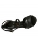 Zapato abierto para mujer con cinturon cruzado y plataforma en piel negra tacon 11 - Tallas disponibles:  46