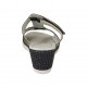 Sabot aperto da donna con velcro e accessorio in camoscio stampato blu zeppa 5 - Misure disponibili: 42, 43
