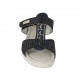 Sabot aperto da donna con velcro e accessorio in camoscio stampato blu zeppa 5 - Misure disponibili: 42, 43